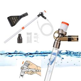 Outils 1set Fish Tank Changeur d'eau Outil de nettoyage Aspirateur Siphon Tube Manuel Pressage Aquarium Sable Laveuse Algues Grattage