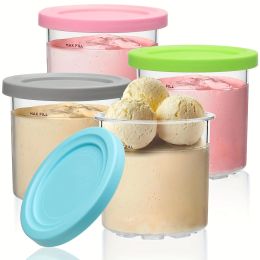 Outils 2/4pcs Ice Cream Pints tasse pour ninja pour NC299AM C300S Série réutilisable Ice Yogourt Container Storage Jar avec un couvercle de scellé