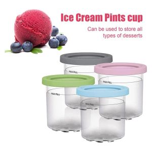 Outils 2/4pcs Ice Cream Pints tasse pour ninja pour NC299AM C300S Série réutilisable Ice Yogourt Container Storage Jar avec couvercle d'étanchéité