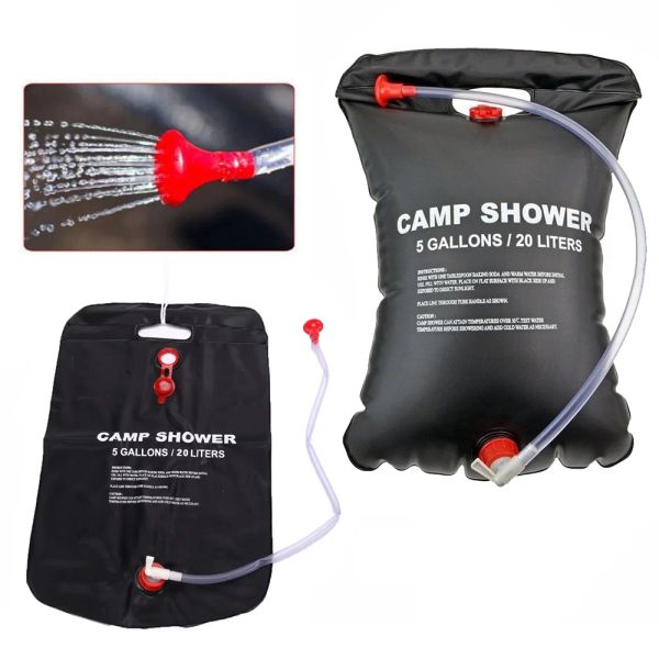 Herramientas 20l Bolsa de ducha de campamento portátil de viaje de viaje al aire libre BBQ Cycling Beach Natación solar Bolsa de agua de baño con calefacción