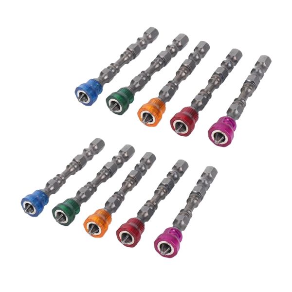 Outils 20X Tournevis magnétique hexagonal électrique antidérapant 65mm S2 PH2 Outil à tête unique 5 couleurs