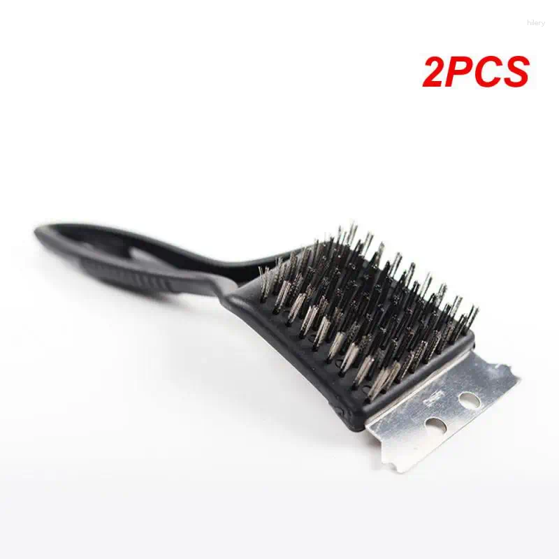 Tools 2PCS Grill Cleaning Brush Steel Wire Strong And Corrosion Resistant Versatile Hanging Storage Comfortable Grip Kitchenware