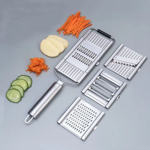 Outils 3 en 1 trancheuse de légumes déchiqueteuse râpe coupe manuelle fruits carotte râpe à pommes de terre avec poignée multi-usages outils de cuisine à domicile