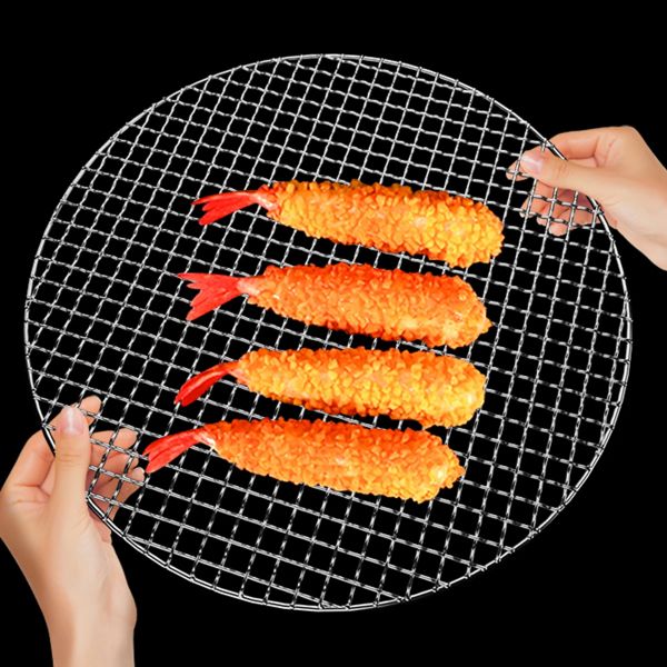 Outils 304 en acier inoxydable rond BBQ Net Grill Mesh Roast Nets Bacon Grills Iron Nets Barbecue Accessoires BBQ antiadhésives