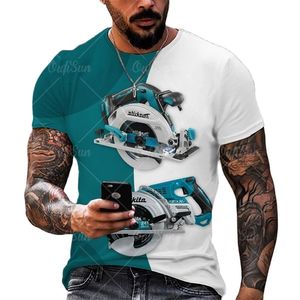 Tools 3D Printing Men T -shirt Summer Oneck shortsleeveved Tools Casual losse unisex groot formaat t -shirt tops 6xl 220607