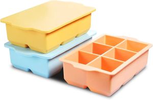Outils 3PC / SET 6 GRID BIG INCIE TRAY MOULLE GÉANT JUMBO GRANDE GRADE SILICONE CUBE CUBE CABE Square Moule de glace Diy Ice Maker Cube Cube
