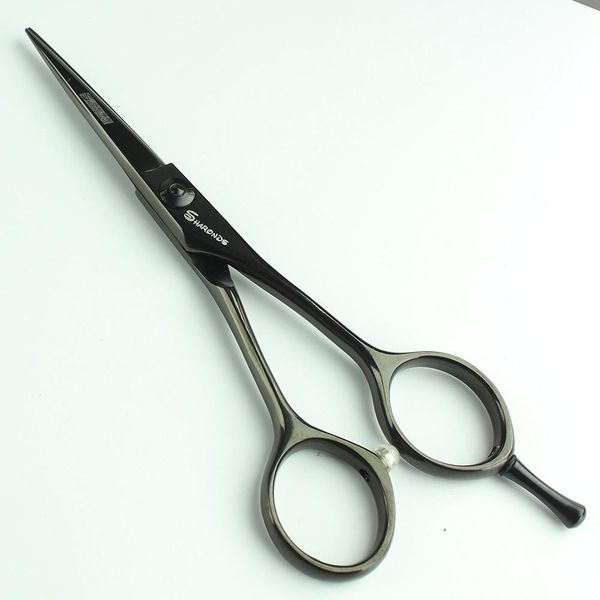 Outils 4,5 pouces ciseaux noirs coiffeur salon de coiffure en acier inoxydable ciseaux de coiffure professionnels outil de salon antidérapant gratuit