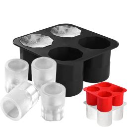 Outils 4 cavités Moules de glace en verre de licenciement en silicone réutilisables