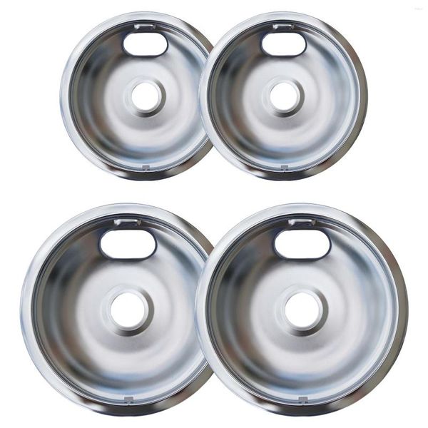 Outils 4pcs Brûleur Stick Free Cuisinière électrique 6in 8in Remplacement Économie d'énergie Facile à nettoyer Catch Déversements Drip Pans Surface chromée