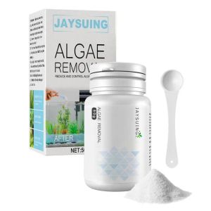 Outils 50g Agent d'élimination des algues avec cuillère réservoir dissolvant de mousse Aquarium réservoir de poissons étang nettoyant boue destructeur nettoyage de l'eau