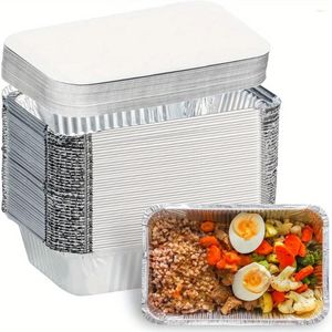 Gereedschap 50 stks/Pack aluminium folie Voedselcontainer met deksel 50 borden en kartonnen deksels wegwerpin voor bakken