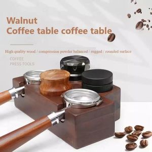 Outils 51/53/58 mm Café en bois Portafilter Halder Espresso Tamper Mat Stand Coffee Maker Support Base Rack Accessoires pour barista