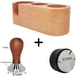 Gereedschap 51/58mm Hout Sabotage doen Espresso mata stojak do kawy Tampers Maker Coffeeware wsparcie podstawa Rack akcesoria