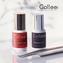 Outils 5 ml / 10 ml d'extension de cils gollee Glue 1s Fast Lash Glue Individual Eyelash Glue Adhesive Retention 68 semaines Accepter Own