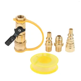 Gereedschap 5 stks/Set 1/4 "RV Quick Connect Propaan Adapter Afsluiter Klep Volledige stroomplug 3/8" Mannelijke flare fitting naar Quick-Release-verbinding