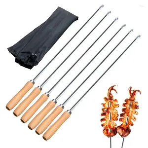 Outils 6 pièces Barbecue Barbaisons en bois BBQ BBQ MUTTON SKEWER AIGINES GRILLES ENFE