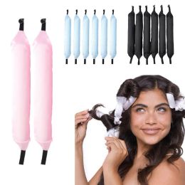 Outils 6 pièces/ensemble rouleaux d'oreiller en Satin doux bigoudis sommeil outils de coiffure bigoudis rouleaux magiques femmes enfants Curl Flexi tiges