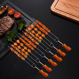 Gereedschap 6x Roosteren Vorken Bbq Spiesjes U Vorm Barbecue Kampvuur Vork Met Opbergtas Voor Camping Grillen Outdoor Buffet Toebehoren