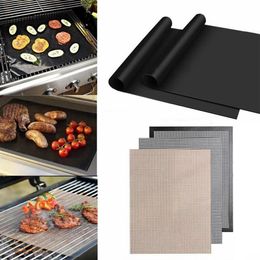 Outils Accessoires 3 1pcs Tapis de cuisson antiadhésifs pour barbecue Tapis de cuisson pour barbecue à haute température Feuille de cuisson Mailles faciles à nettoyer To279N