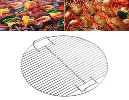 Outils accessoires 41CM grille de Barbecue ronde Barbecue grillé maille cuisson outil de cuisine en acier inoxydable Bold3654311