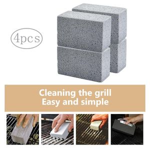 Gereedschap Accessoires 4 stks BBQ Grill Clean baksteenblok Barbecue Reinigingsstenen rekken vlekken Versreinigere gadgets keuken