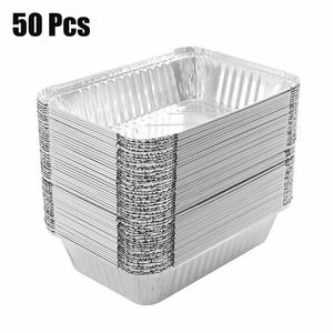 Outils Accessoires 50 pcs Jetables BARBECUE Bacs D'égouttement Feuille D'aluminium Graisse Recyclable Grill Catch Tray Pour Weber Fournitures D'extérieur