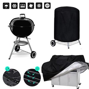 Tools & Accessories BBQ Cover Outdoor Dust Waterproof Weber Heavy Duty Grill Rain Protective Barbecue Round Black