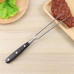 Outils accessoires Portable outil de Barbecue en plein air manche en bois fourchette nourriture