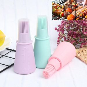 Outils accessoires bouteille d'huile en Silicone avec brosse cuisson BBQ badigeonnage pâtisserie