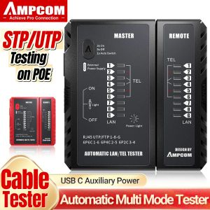 Outils Testeur de câble réseau AMPCOM, Testeur de fil de téléphone LAN TESTER TOUR TOL TOL ETHERNET RÉPARATION POUR RJ45 / RJ11 / RJ12 / CAT5 / CAT6 / CAT7 / CAT8