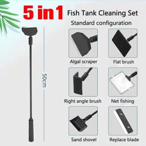 Gereedschap Aquarium Fish Tanks Reinigingsgereedschap Kit Algen Tank Cleaner Set Aquarium Cleaner Fish Tank Net Schraper Sponsaccessoires