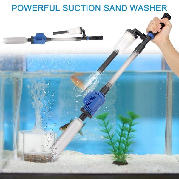 Outils Aquarium Siphon actionné nettoyant réservoir de poisson laveuse de sable prise américaine filtre à siphon électrique aspirateur changeur d'eau de gravier dissolvant de déchets