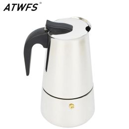 Gereedschap ATWFS Hoge Kwaliteit 2/6 Kopjes Rvs Koffiezetapparaat Moka Pot Espresso Kopjes Latte Percolator Kachel Top Espresso Pot