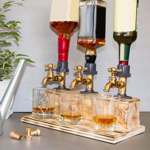 Outils bar outils en bois alcool dispensateur whisky cocktail alcool robinet boisson dispensateur Station de boissons à vin à vin Bar Party Carnival T