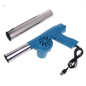 Gereedschap BBQ Luchtblazer ventilator met USB -kabel 2 Duct Handheld Fire Belllows Tool voor buitenkoken en picknick