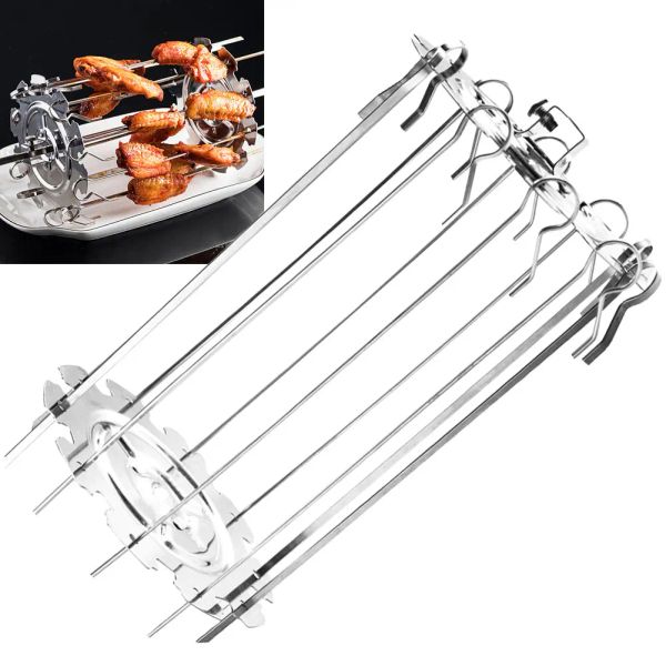 Outils BBQ Grill Poulet Grill Machine En Acier Inoxydable Grillé Cage Barbecue Kebab Maker Viande Brochette Machine Cuisine Air Fryer Acce