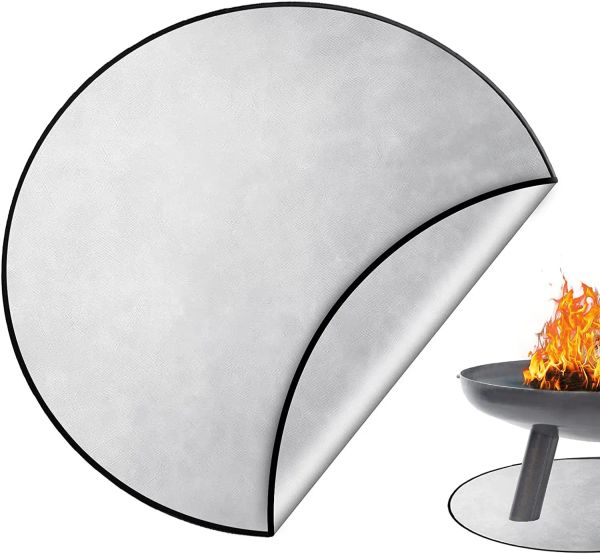 Outils BBQ Grill Mat ignifuge Pad ignifuge en fibre de verre couverture de feu pour brûleur à bois pique-nique en plein air Barbecue isolation thermique