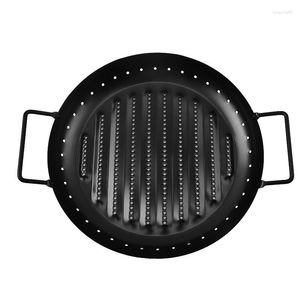 Outils plaque de barbecue plaque de cuisson ronde poêle incurvée antiadhésive Durable