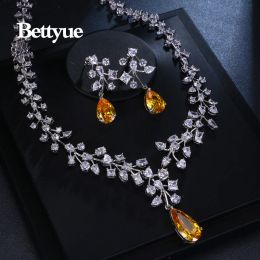 Herramientas Bettyue Brand Charm Fashion Jewelry Sets AAA Multicolor Zircon Gold Gold Plant Jewelry For Woman Florid Wedding Gift