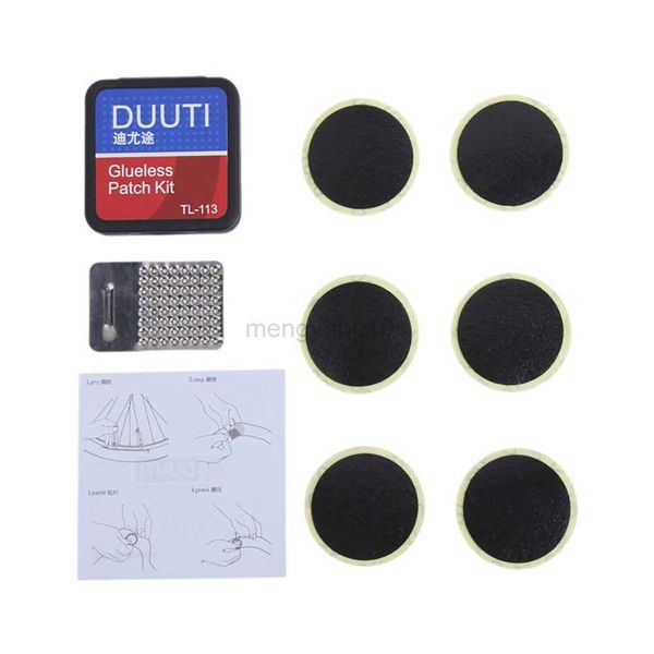 Outils Patch auto-adhésif pour pneu de vélo avec feuille abrasive Réparation de crevaison de chambre à air de vélo Patch de réparation sans colle Outil de réparation de pneu VTT HKD230804