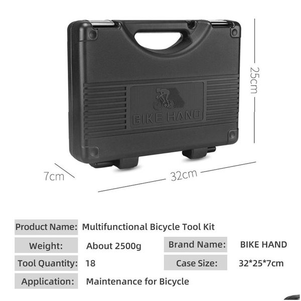 Outils Bikehand Vélo 18 en 1 Boîte à outils Service de maintenance professionnelle Kit d'outils VTT Vélo de route MTI-Fonction Réparation Yc-728 221025 Drop Dhvof