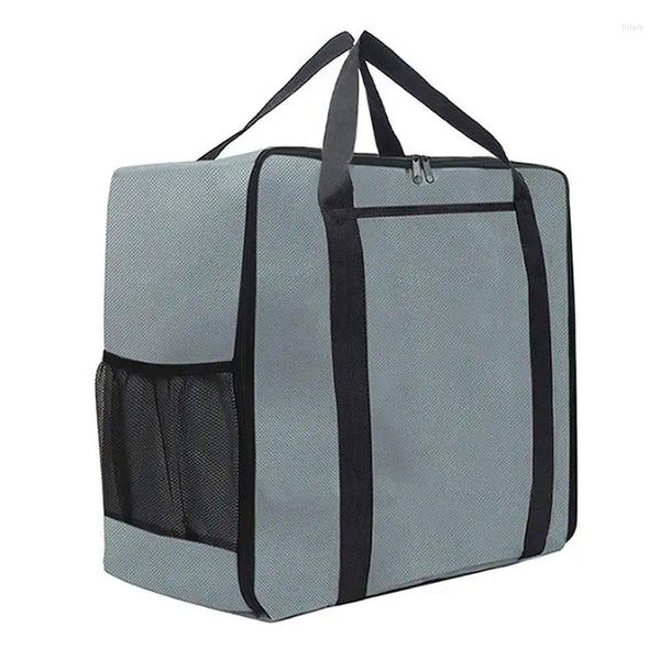 Herramientas bolsas de almacenamiento de parrilla de piedra negra Cubierta de planchas de 17 pulgadas transporta accesorios de barbacoa de viaje espeso al aire libre para acampar