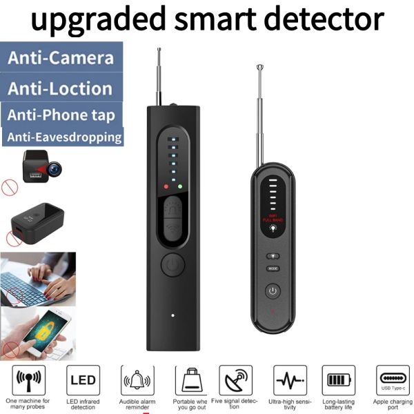 Outils Camera RF Signal Detector Anti Candid Wiless Hidden Devices Finder 6 niveaux Sensibilité réglable pour les voyages d'hôtel de bureau