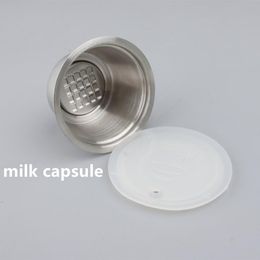 Outils Capsulone Capsule de mousse de lait en acier inoxydable adaptée à la dosette de café Gusto Hine