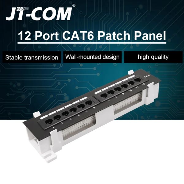 Outils CAT6 12 PORT RJ45 PANNEAU PATTS UTP LAN LAN ADAPTATEUR Câble Câble RJ45 Rack de support mural RJ45