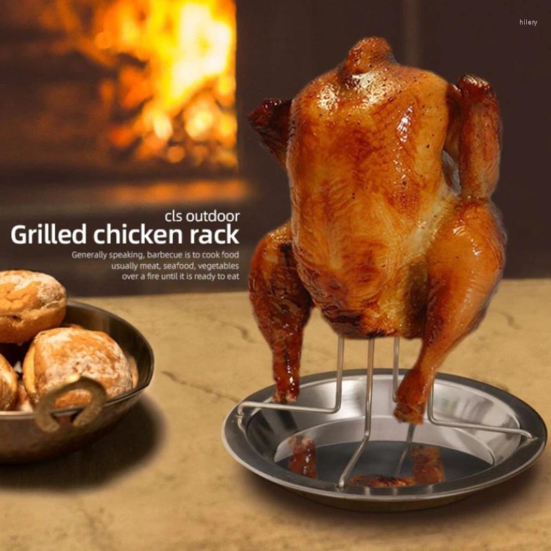 Outils Grill au poulet amélioré et épaissis en acier inoxydable carbone assiette antiadhésive four à dinde extérieure barbecue