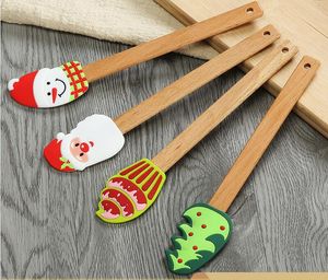 Outils De Noël De Qualité Alimentaire Beurre Antiadhésif Cuisson Silicones Spatules Cookie Pâtisserie Grattoir Gâteau Cuisson Spatule Silicone Spatule Inventaire En Gros