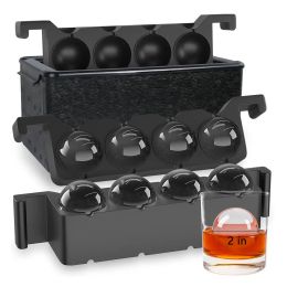 Outils Clear Ice Ball Maker Maker Silicone Whisky Tray Moule Bubble Free Ice Cube Maker 2 pouces 8pcs Box Moule