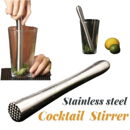 Gereedschap Cocktail Shaker stick Muddler Drink Pusher Home Brewing Wine Making Barware Steel Wine Mixing Stick Muddler Drink roerders