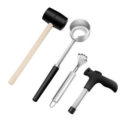 Outils d'ensemble d'outils d'ouverture de noix de coco conçue pour les noix de coco